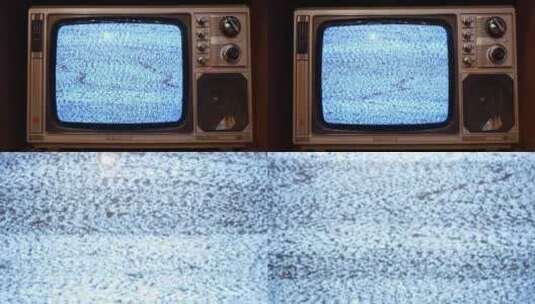 老式电视机老物件雪花没信号高清在线视频素材下载