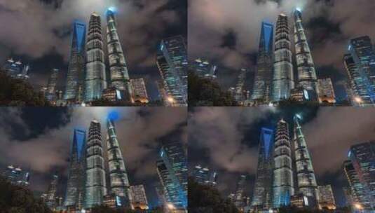 上海地标建筑夜景延时高清在线视频素材下载
