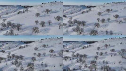 唯美雪原美景 水墨丹青画卷高清在线视频素材下载