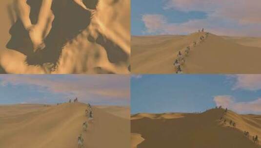 大漠骆驼 沙漠 骆驼 丝绸之路 历史演变高清在线视频素材下载