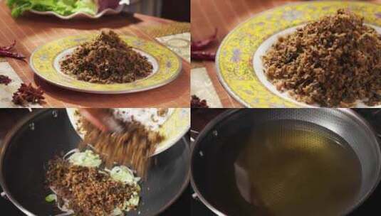 特色中餐经典川菜咸烧白烹饪过程高清在线视频素材下载