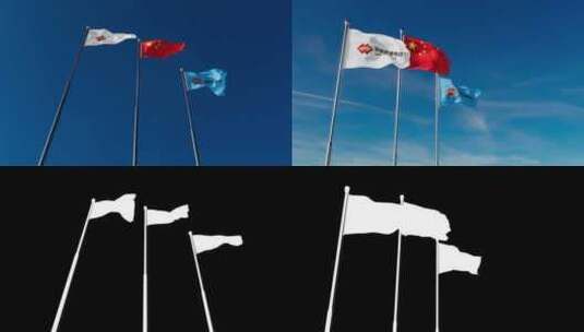 国家能源集团旗帜合集（透明通道）高清在线视频素材下载