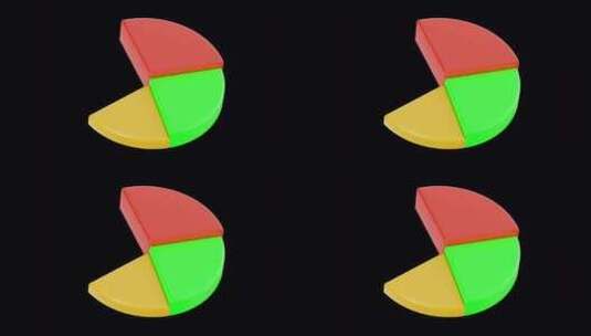 3D动画饼图|阿尔法通道高清在线视频素材下载