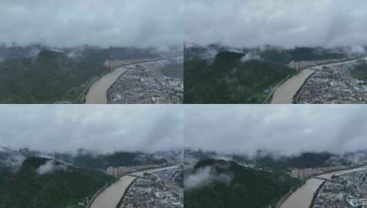 开化县雨后云雾缭绕的群山高清在线视频素材下载