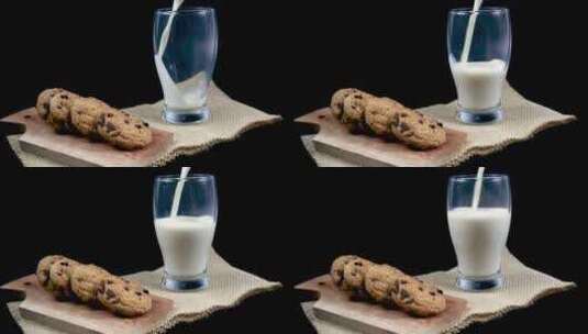 牛奶 巧克力饼干高清在线视频素材下载