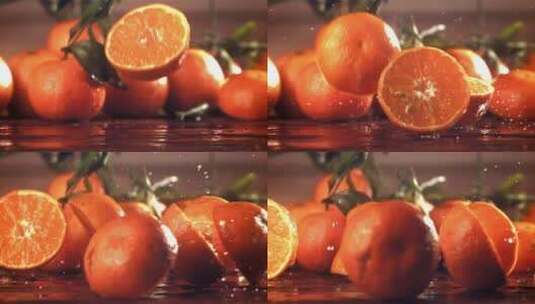 柑橘 桔子特写高清在线视频素材下载