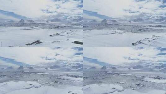 南极沃尔纳德斯基站雄伟的鸟瞰图高清在线视频素材下载