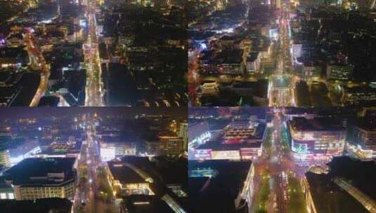 杭州西湖龙翔桥夜景车流延时摄影高清在线视频素材下载