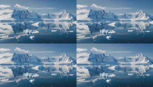 冰川冰山漂浮在海面高清在线视频素材下载
