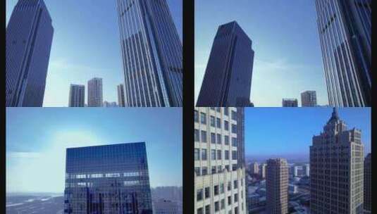 哈尔滨市松北区科技大厦雪花广场高清在线视频素材下载