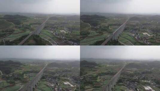 四川盆地高铁天空土地山野高清在线视频素材下载