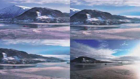 4K航拍挪威纳尔维克行船无限风光高清在线视频素材下载