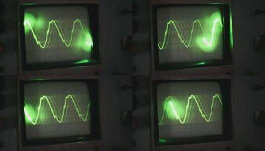 老式示波器绿色波形高清在线视频素材下载