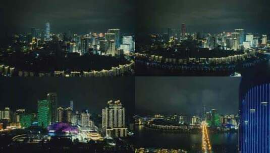 柳州夜景航拍高清在线视频素材下载