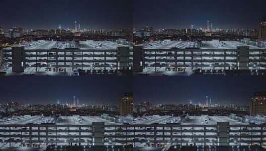 电影感大型停车场夜景高清在线视频素材下载