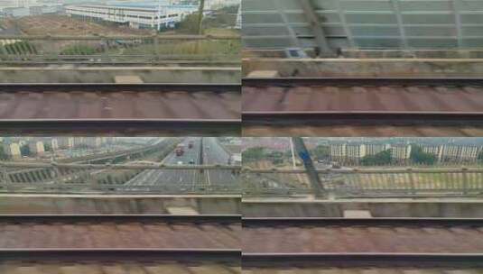 火车动车高铁行驶车窗外的风景视频素材高清在线视频素材下载