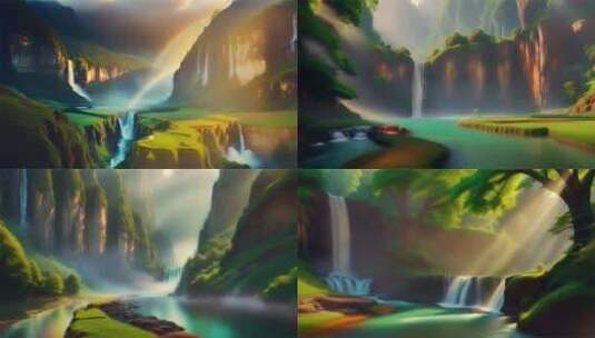超级大合集森林自然流水瀑布风景高清在线视频素材下载