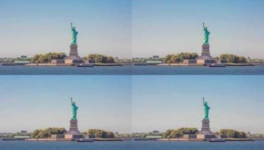 水中的自由女神像延时拍摄高清在线视频素材下载
