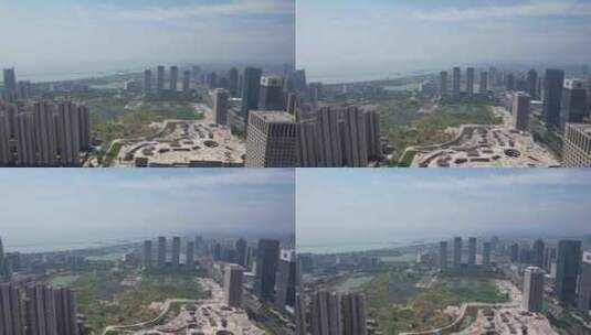 安徽合肥云谷路交通高楼航拍高清在线视频素材下载