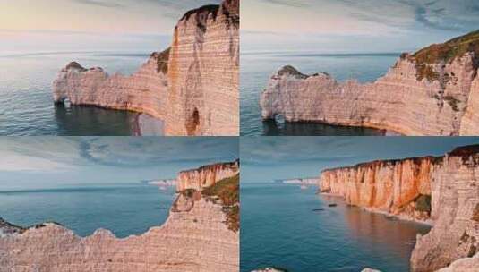 Etretat，诺曼底，海岸，海高清在线视频素材下载