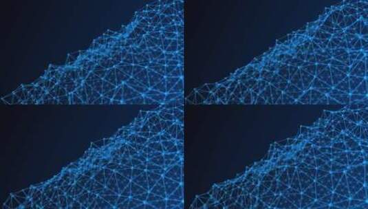 混沌抽象3D网络：深蓝色背景下的未来技术高清在线视频素材下载