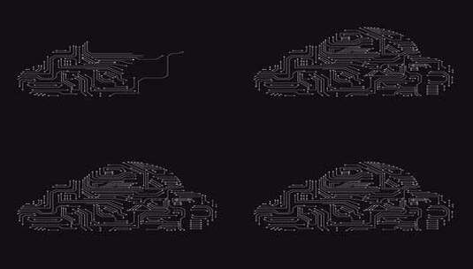 印刷电路板中的人工智能与数字网络连接云高清在线视频素材下载