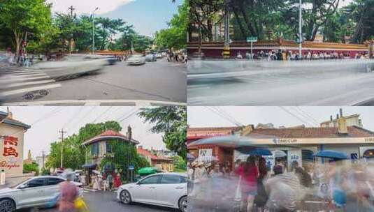 固定延时-大学路龙江路高清在线视频素材下载