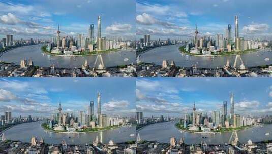 上海陆家嘴外滩全景高清在线视频素材下载