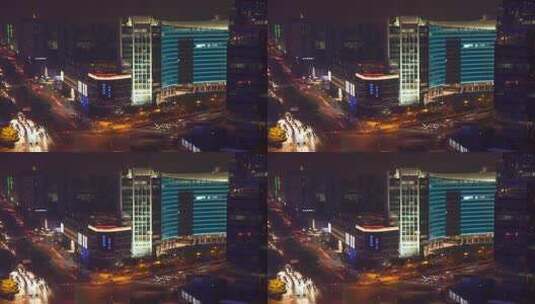 上海城市延时 夜景 车流高清在线视频素材下载