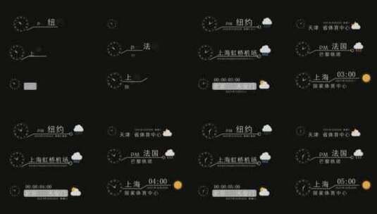 时间天气地点简洁字幕条高清AE视频素材下载