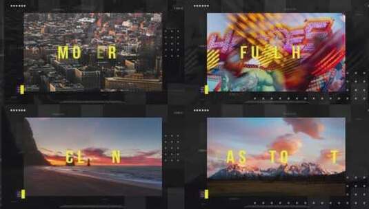 时尚简约幻灯片标题字幕条照片合集AE模板高清AE视频素材下载