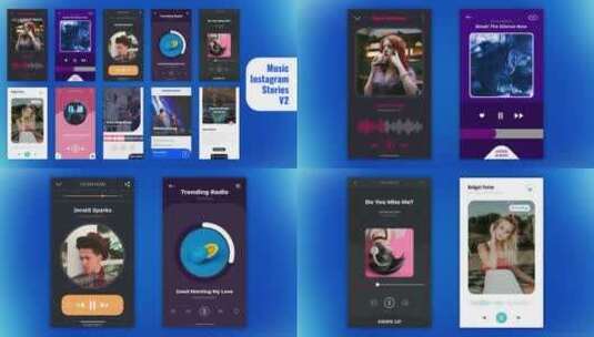 简约明亮时尚音乐手机界面活动展示AE模板高清AE视频素材下载
