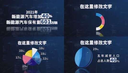 简洁立体科技饼状图 柱状图高清AE视频素材下载