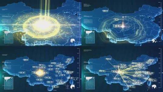 成都辐射地图高清AE视频素材下载