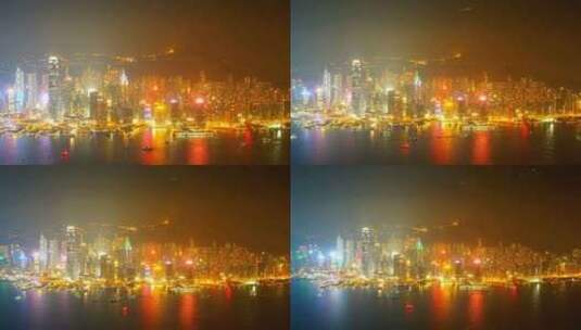 香港夜景航拍高清在线视频素材下载