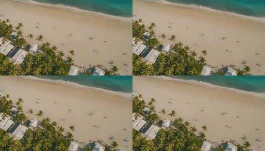 俯拍度假沙滩旅游沙滩海滩高清在线视频素材下载