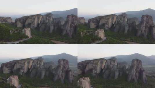 Rousanou修道院和Meteora岩高清在线视频素材下载