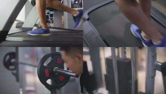男性健身房跑步健身高清在线视频素材下载