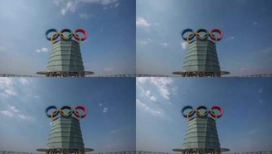奥林匹克塔奥运五环高清在线视频素材下载