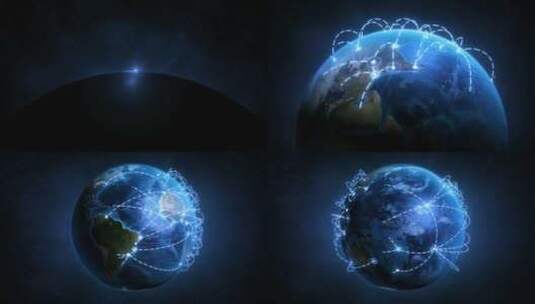科技感世界地图辐射全世界全球化经济高清在线视频素材下载