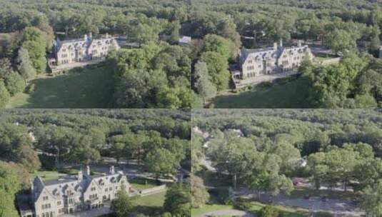 夏天纽约长岛的豪宅，绿色的风景高清在线视频素材下载