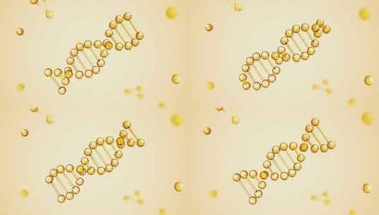 金色DNA双螺旋遗传分子高清在线视频素材下载