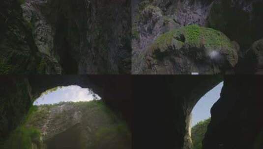 多镜头地下暗河峡谷探险山洞天坑洞穴高清在线视频素材下载