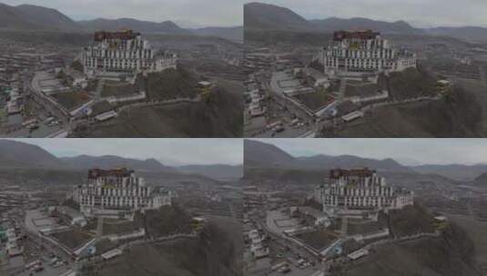 西藏那曲赞丹寺小布达拉宫地标宫殿高空航拍高清在线视频素材下载