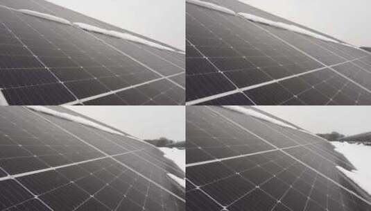 冬天的太阳能电池板。冬天的太阳能高清在线视频素材下载
