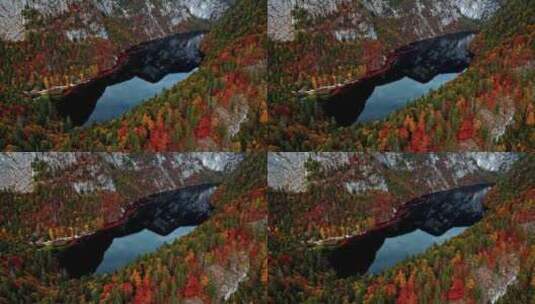 秋天的湖泊风景高清在线视频素材下载