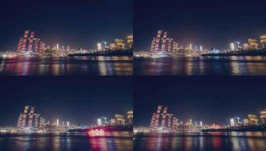 重庆地标夜景航拍建筑环球金融中高清在线视频素材下载