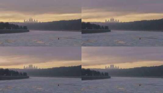 冻结的莫斯科河堤高清在线视频素材下载