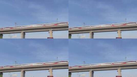 铁路桥高架桥高铁路过高清在线视频素材下载