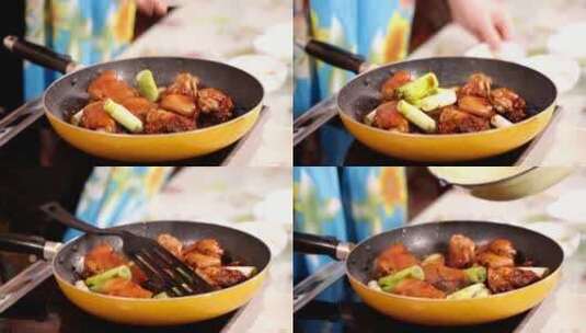 红烧猪蹄炖猪蹄做饭中餐美食高清在线视频素材下载